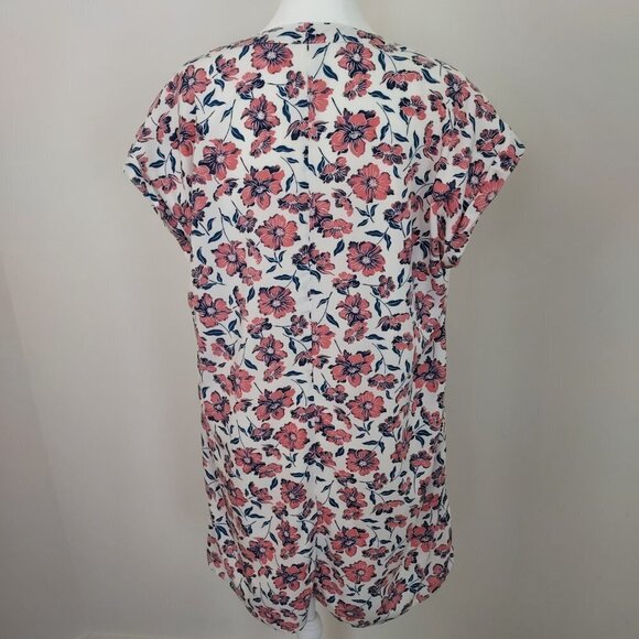 GAP Pink and Blue Floral Short Sleeve Sheath Dress - Picture 5 of 9